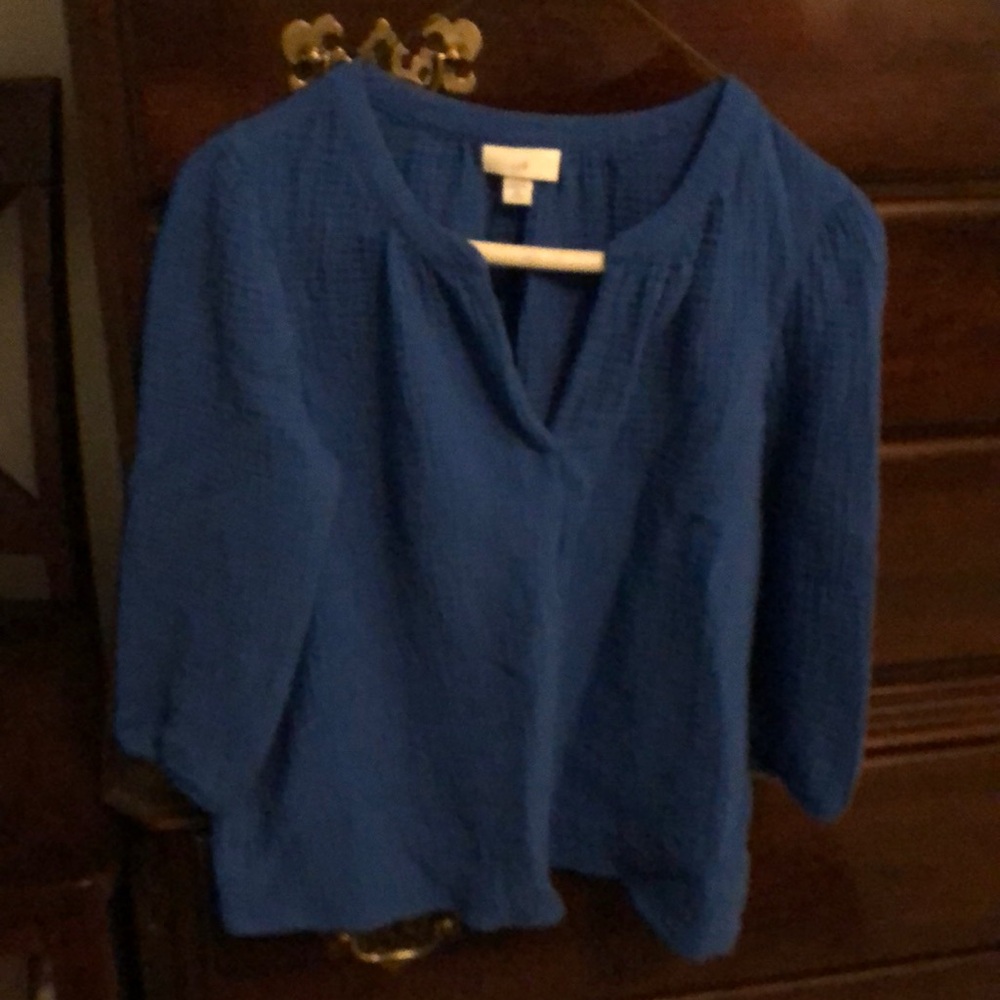 JJill 3/4 sleeve blouse, size XS petite, 100% cotton.